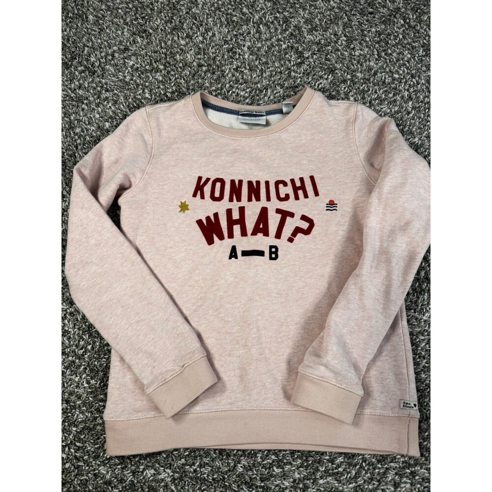 Scotch & Soda Konnichi What Sweatshirt Womens XS Pink Graphic Amsterdam Blauw